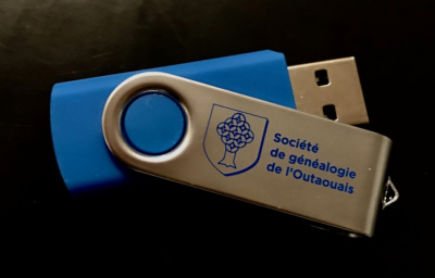 Compilation du bulletin L'Outaouais généalogique de 1979 à 2021 sur clé USB